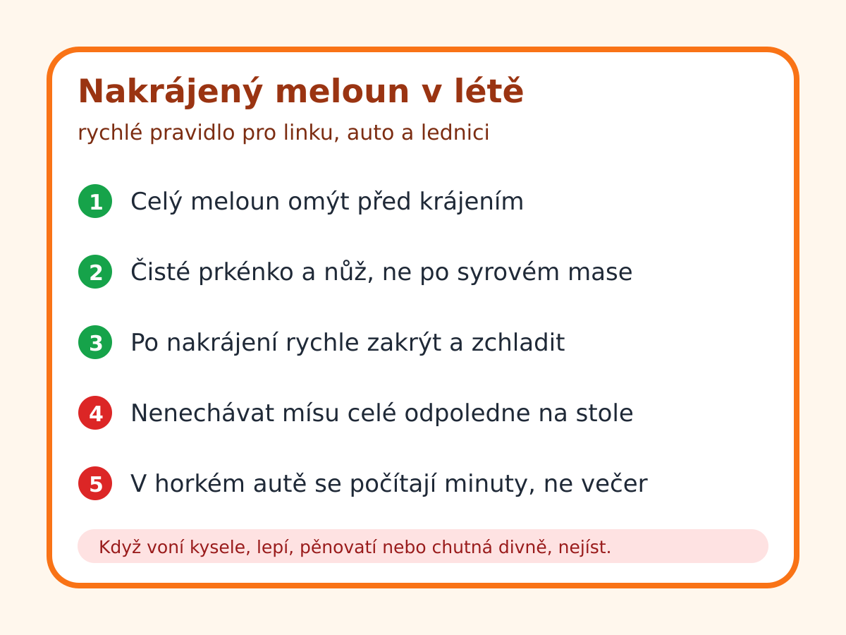 Infografika: jak bezpečně zacházet s nakrájeným melounem v létě